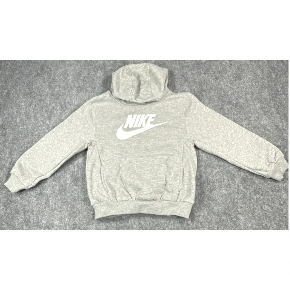 Nike Boy's Size 7 Large Heather Gray Futura Logo Fleece Hoodie NWT